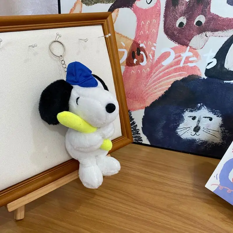 Snoopy Plush Keychain Kawaii Bow Sunglasses Snoopy Plush Doll Ins Korean Cartoon Anime Backpack Pendant Firend Birthday Gift