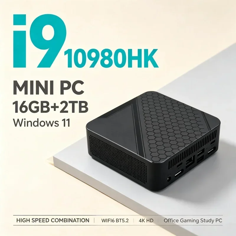 Mini PC Intel I9‑10980HK Multicolor Design Win11 16GB RAM 2TB SSD WiFi6 BT5.2 High‑Speed Desktop Host For Daily Household Office