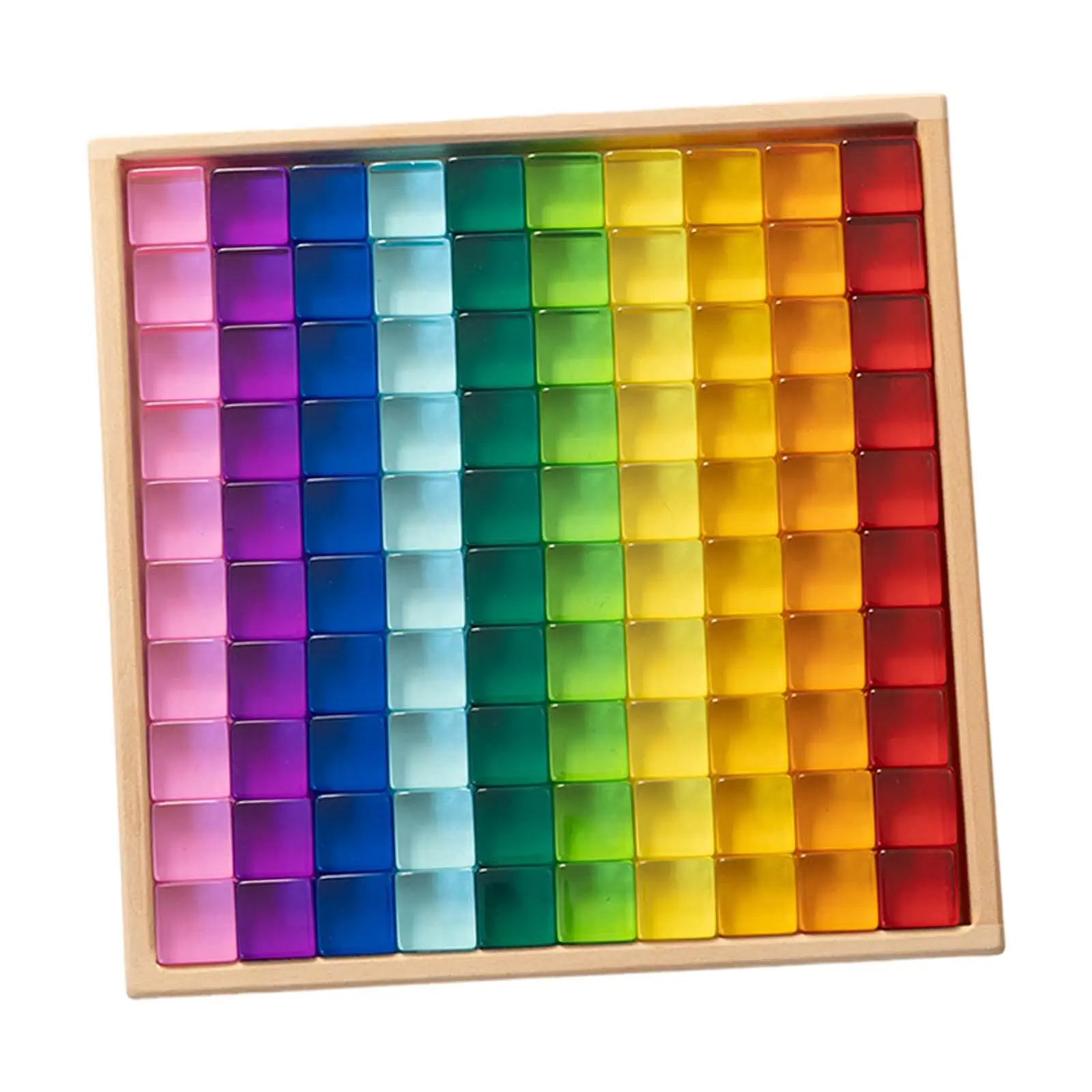 Ensemble de blocs de cubes en acrylique, arc-en-ciel, jouet à empiler, apprendre à empiler des documents