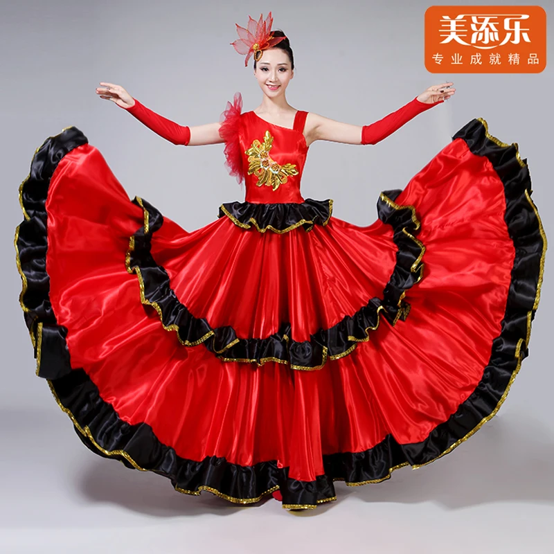 Spanish Bullfight Dress Flamenco Dance Performance Red Costume New Opening Dance Full-skirt for Adult Female Dancing Wear H533