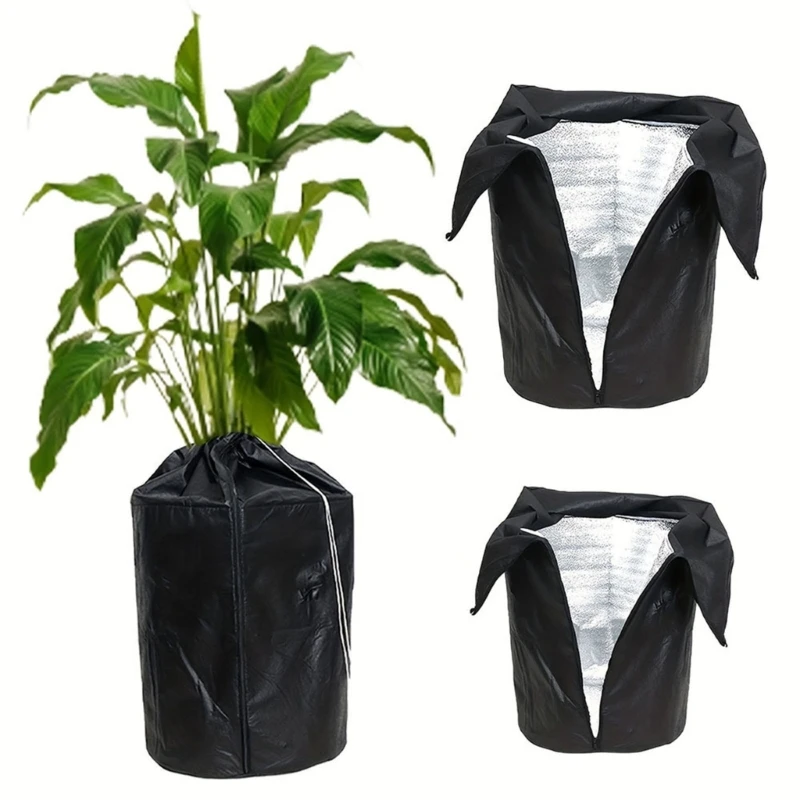 

Reusable Winter Plant Pot Cover with Drawstring Zippered Breathable Oxford Cloth Protective for Outdoor Garden Plant 55KF
