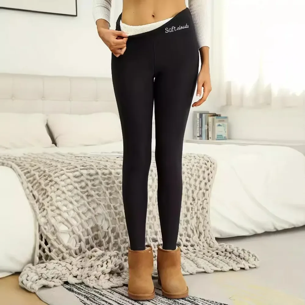 Yogabroek Dikkere fleece gevoerde legging Zachte warme winterlegging Hoge taille Flexibele broek Damesmeisje