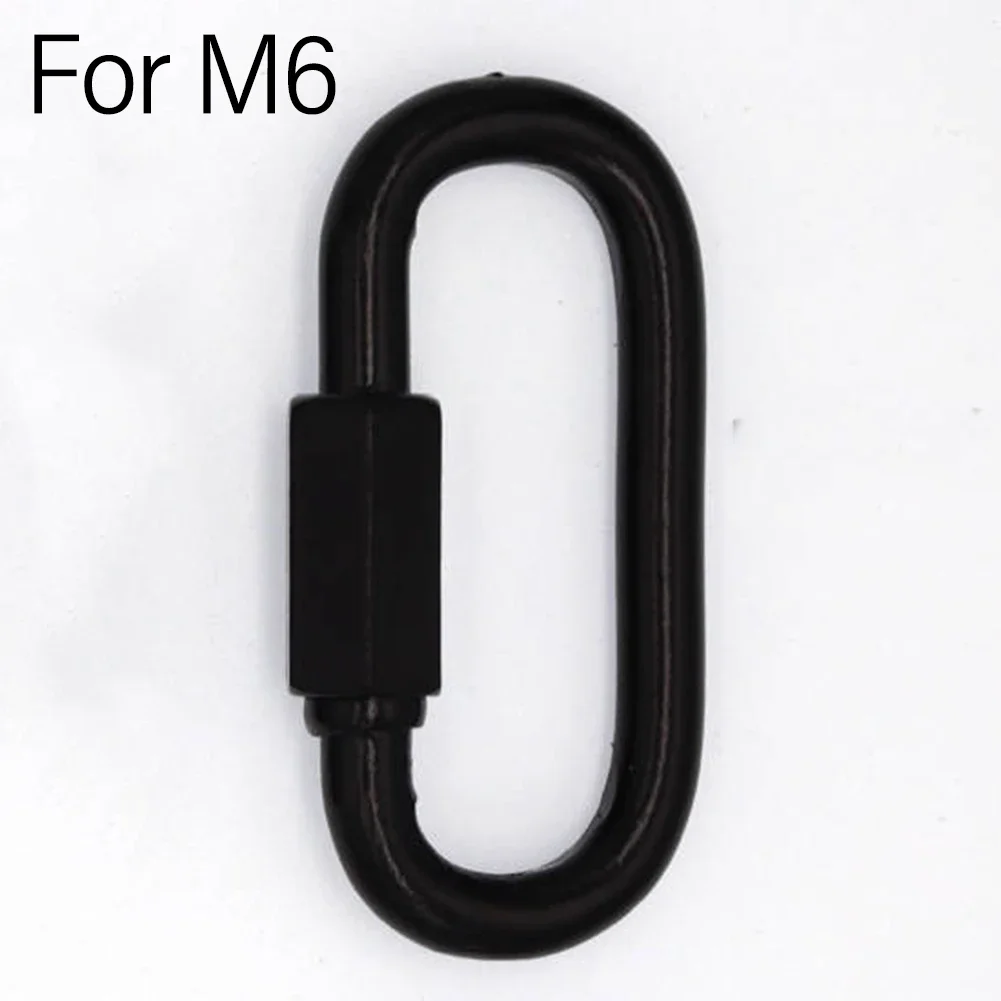 10pcs Metal Chain Locking 6MM Chain Quick Link Connector Black Paint Antirust For Lighting Fixtures Keychains Camping Gear