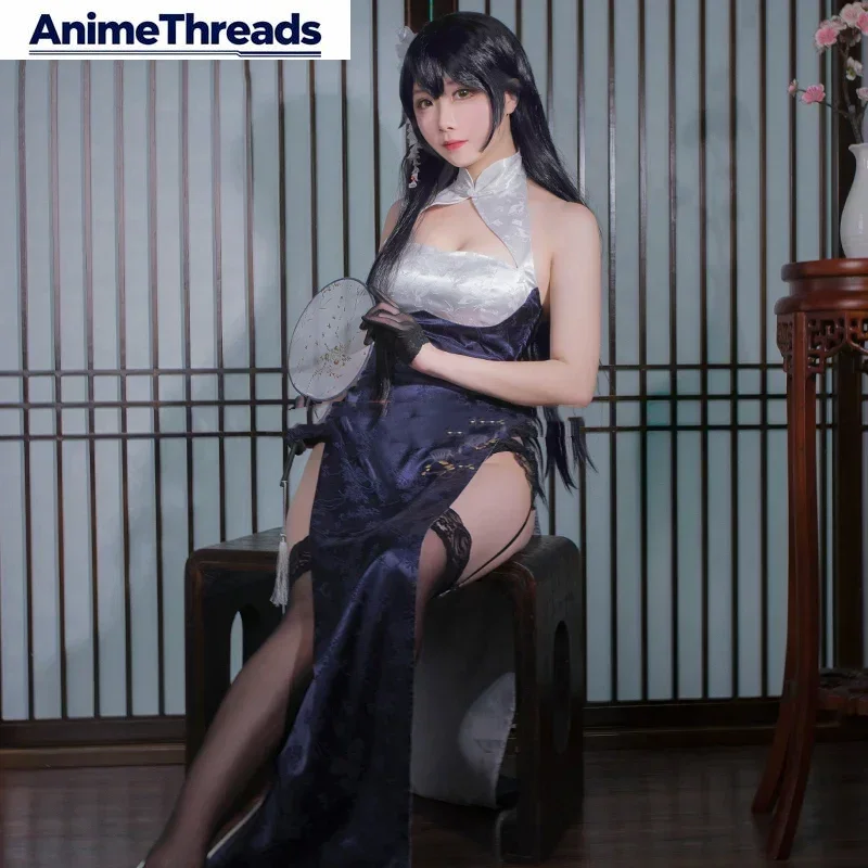 

Game Azur Lane IJN Azuma Cheongsam Sakura Empire Cosplay Costume Women Sexy Dress Chinese Deluxe Suit Halloween Party Uniforms