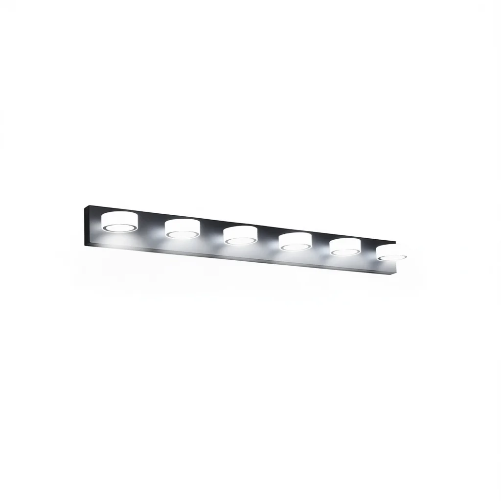 

Modern LED 6-Light Vanity Mirror Lamp Black Matte Metal Wall Mount Bathroom Lighting With Dimmer 110V IP44