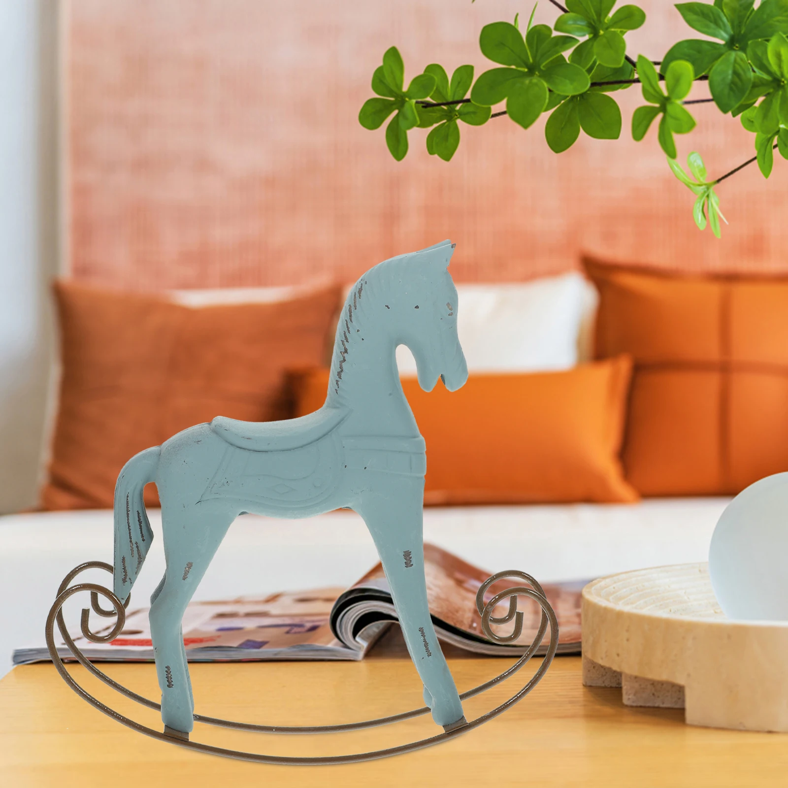 

Wooden Desktop Ornament Horse Carving Artware Cute Small Horse Collection Item for Living Room Desk Xmas Day Home Furnishing