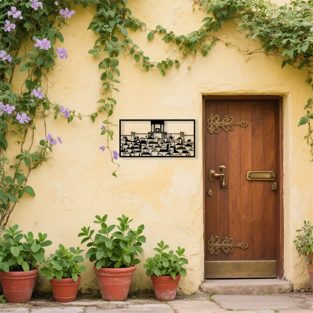 CIFBUY Metal Wall Art Jerusalem Mural Statue Jewish Culture Decor Rust Resistant Iron Craft Home Hanging Ornament Gift view 6