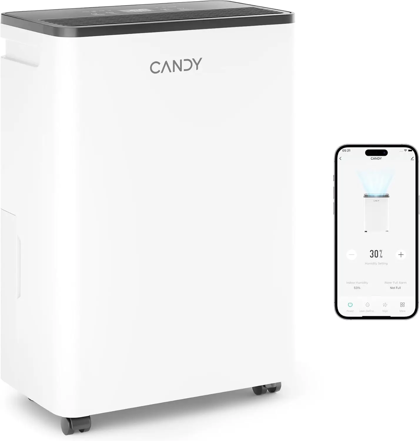 

2000 Sq.Ft Dehumidifier, 34 Pints Portable with Auto Mode, 0.66 Gal Tank for Bedroom Bathroom Basement, Smart Control
