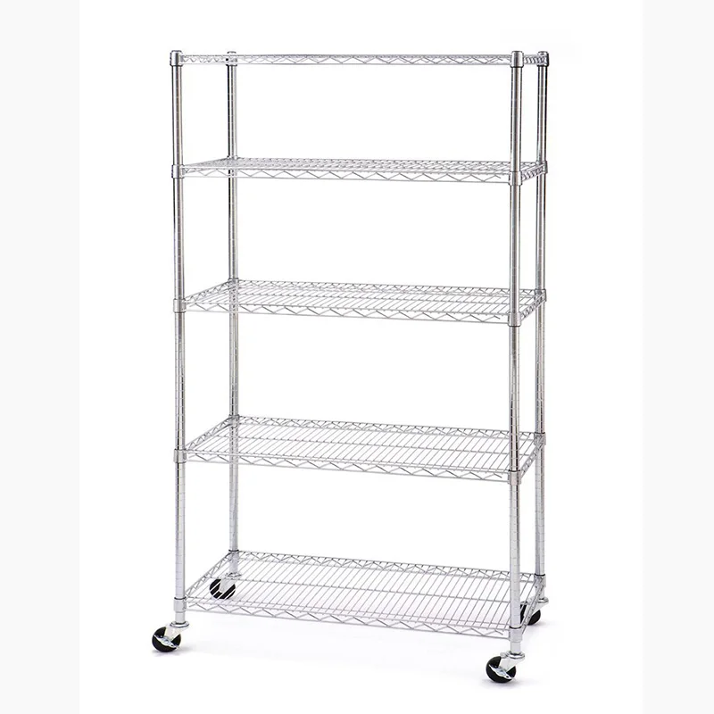 

Cert Metal Rack Heavy Duty Steel Wire Shelf With Wheels