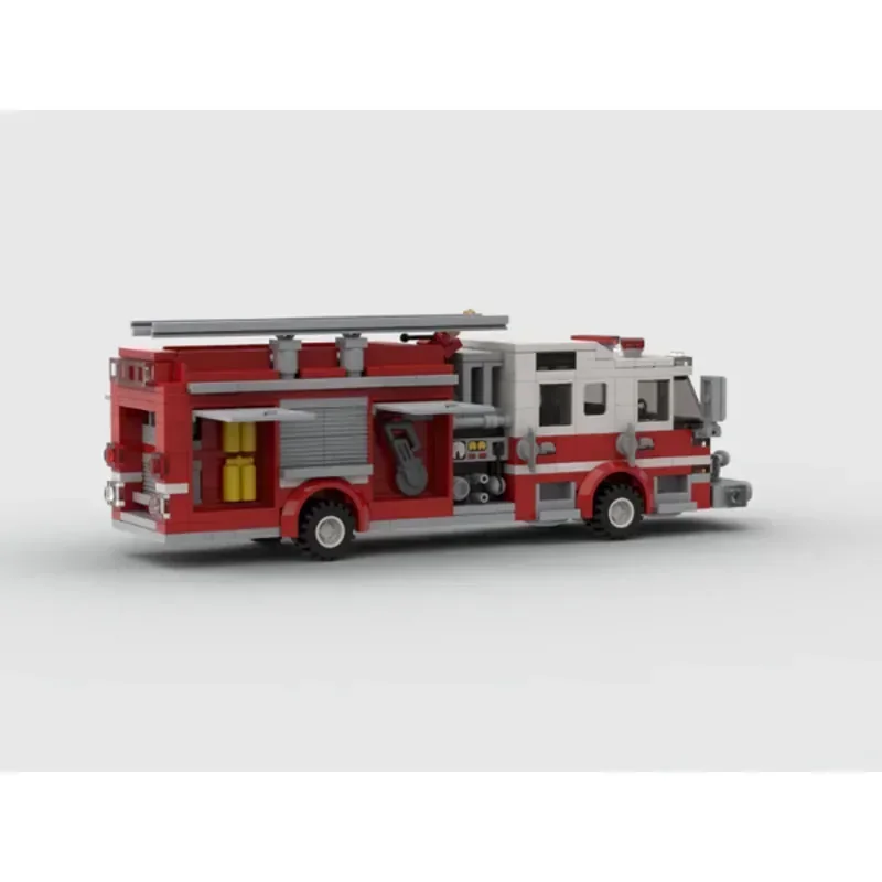 MOC-156284 City Transport Fire Pump Truck Assembly Splicing Building Block Model 422 Building Blocks Parts Kids Birthday ToyGift