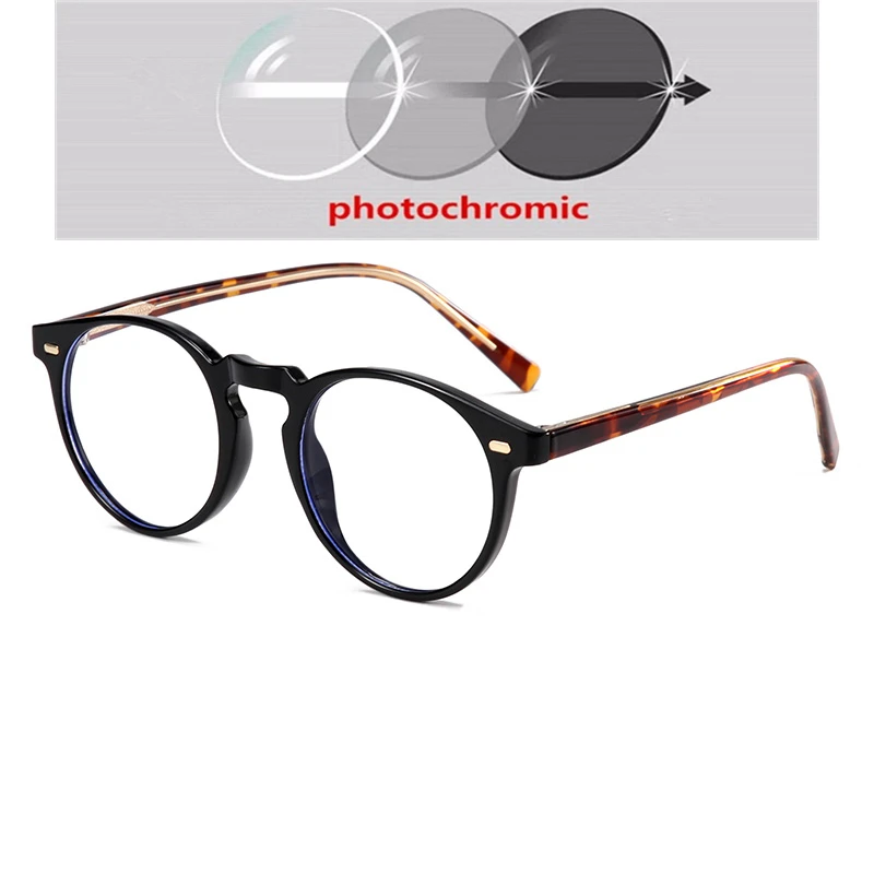 GSBJXZ TR90 Blue Light Blocker Round Nearsighted Eyeglasses Women Men Student Optical Glasses Prescription 0 -0.5 -0.75 To -6.0