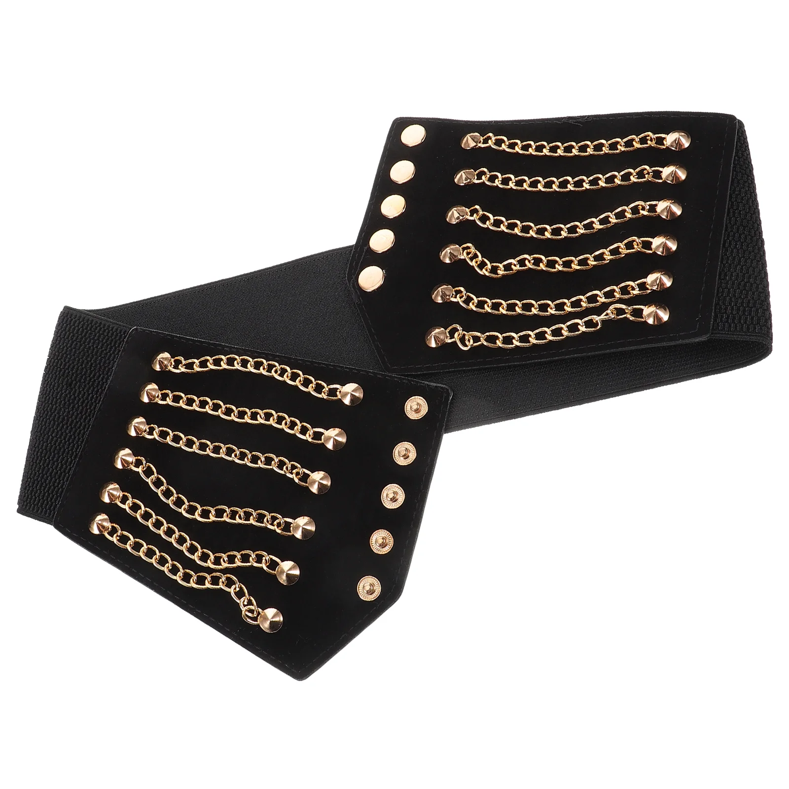 

Corset with Straps Girdle Decoration Cinch Belt Metal Rock Jeans Belts Waistband Tight Women Cosplay Black Costume for Women's