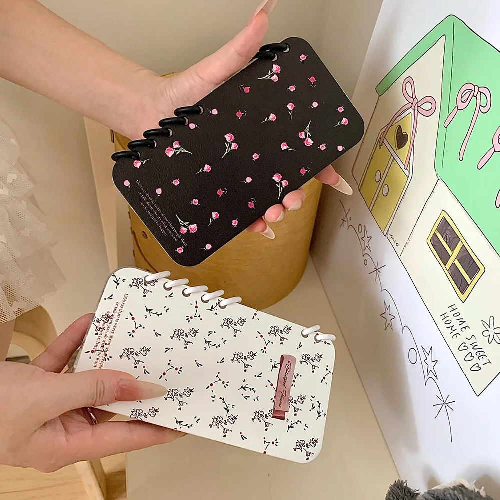 Cute Flip Coil Laptop Case for iPhone 16 Pro Max 15 13 14 Pro Small Floral Flower Shockproof Silicone Laptop Case for 16 Pro