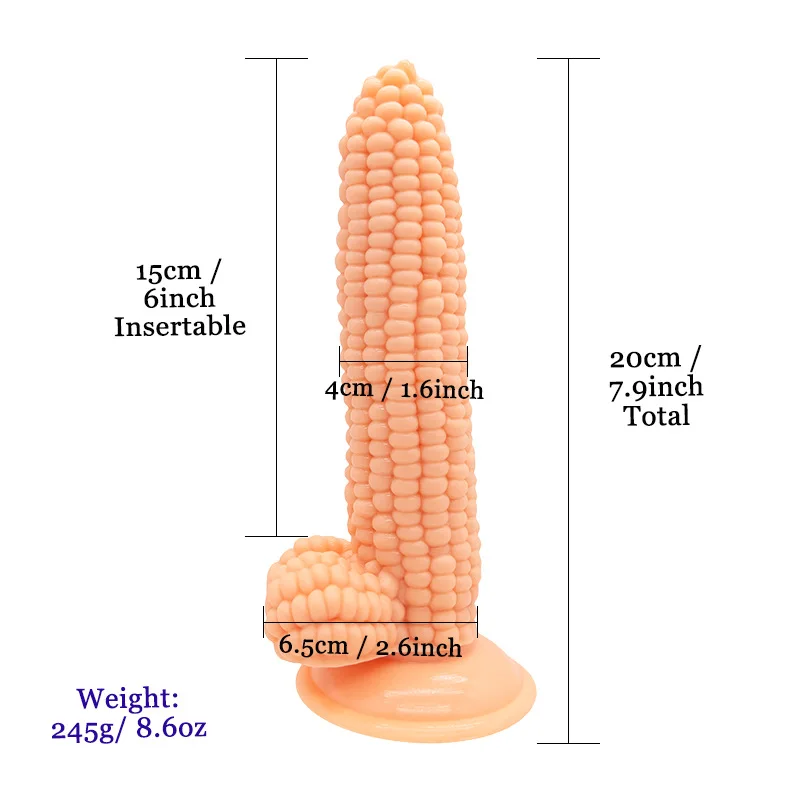 Adult Corn Penis Transparent Colored Suction Cup Fake Penis Fruit and Vegetable Anal Sexual Products dildo Sex toys