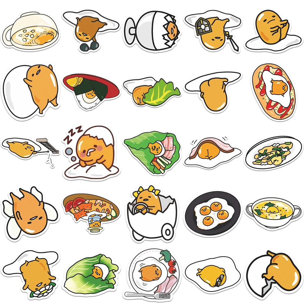 

10/30/50pcs Sanrio Cute Gudetama Cartoon Stickers Funny Anime Decals DIY Water Bottle Notebook Phone Graffiti Sticker Kids Toy