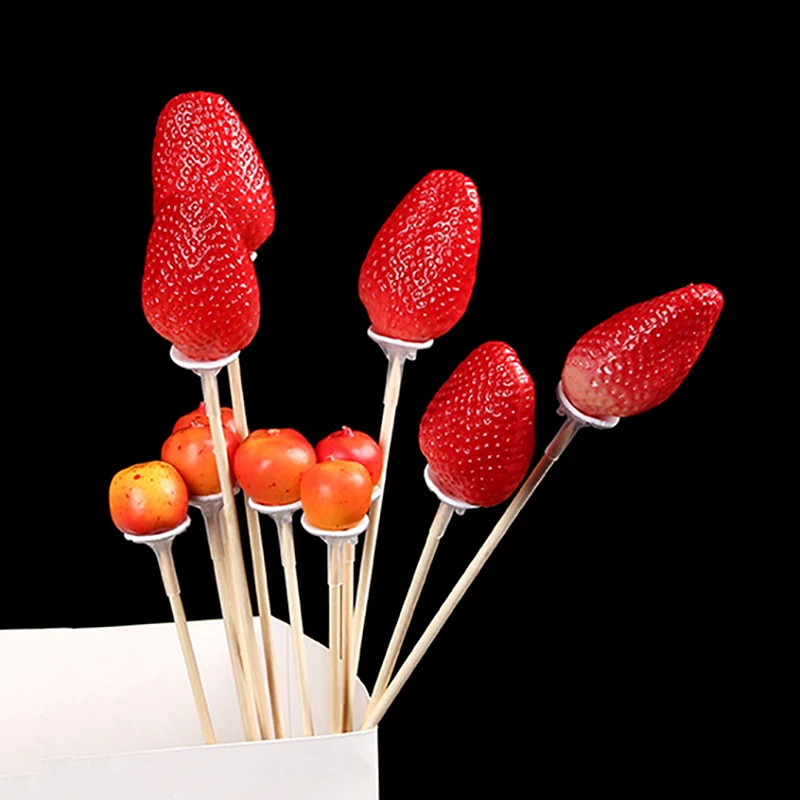 100Pcs Plastic Transparent Chocolate Ball Holder Flower Candy Ball Bouquet Packaging Holder DIY Flower Stem Fixed Base Gift