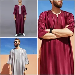 Muçulmano Vestes Islâmicas Roupas Masculinas Vestido Bordado Árabe Jubba Thobe Indiano Cavalheiro De Casamento Dos Homens Thobe Kaftan Ropa Trajes