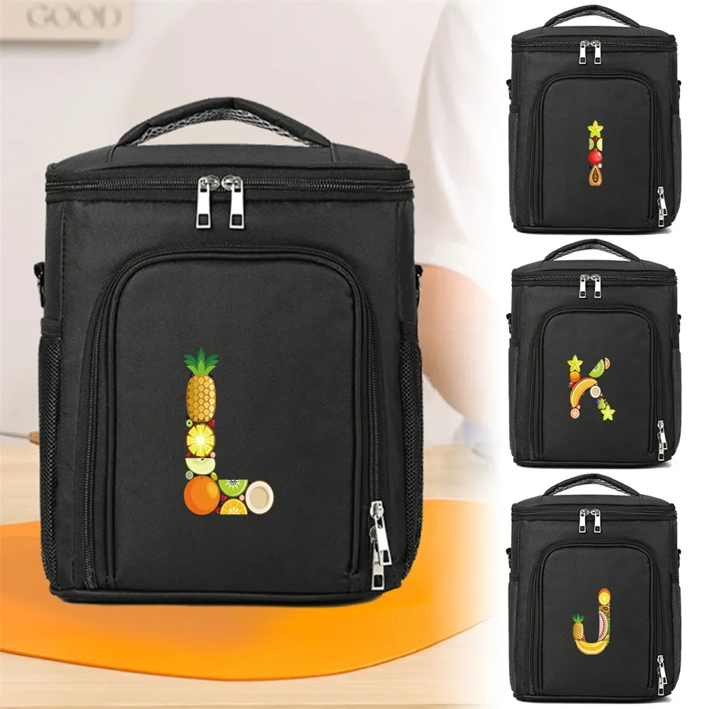 

Lunch Bag Insulated Lunch Box Tote Cooler Waterproof Bento Pouch Picnic Tote Food Storage Bag Printing Fruit Letter Series