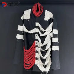 PFHQ INS Twisted Flower Splice Shirts Men's Fashion Creativity Light Luxury Handsome Temperament Avant-garde Autumn Tops 21Z2395