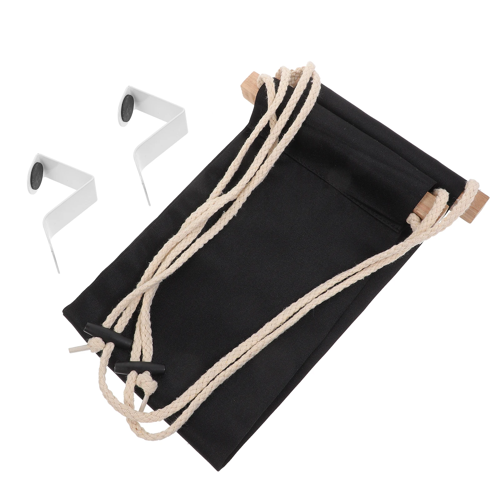 

Black Foot Under Desk Ergonomic Polyester Wood Iron Resting Swing Chair Footrest Office Foot Hammock for Office Travel