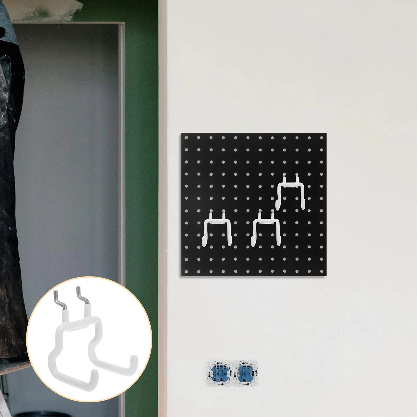 

2pcs Pegboard Heavy Duty Garage Storage Hangers Tool Organizer For Hanging Tools Power Drills Rakes Chairs Hoses Space Saver
