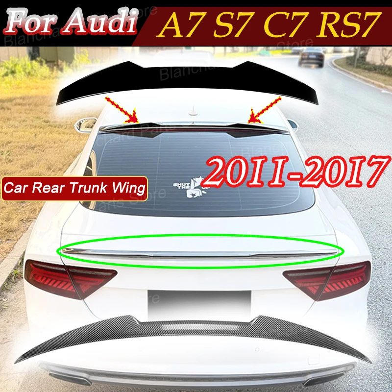 

Car Rear Trunk Tail Wing For Audi A7 S7 C7 RS7 2011-2017 For M4 Style Spoiler Top Wing Trunk Lid Trim Tuning BodyKit Accessories