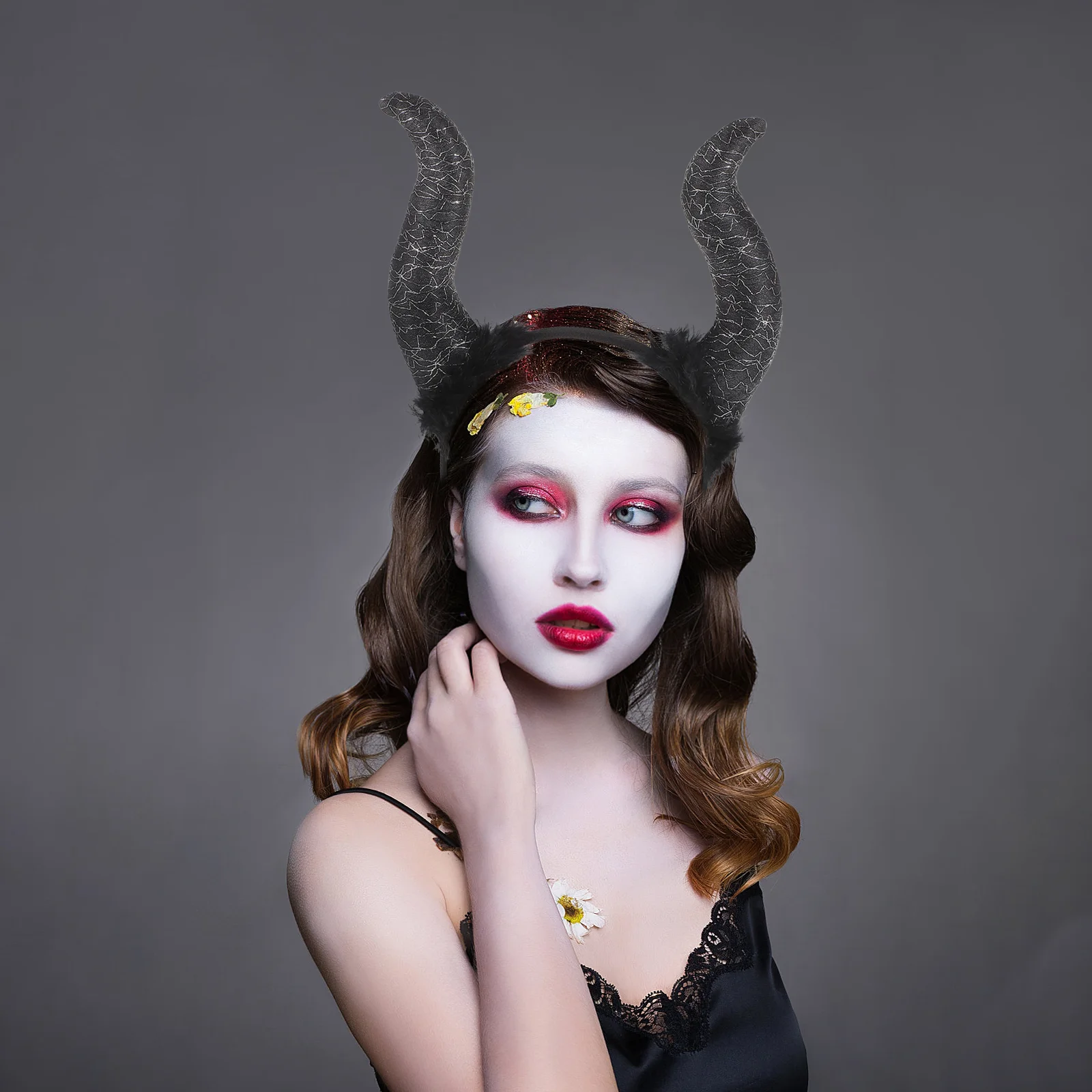 Horn Headband Cosplay Hair Hoops Halloween Party Headwear Decor Dress Up Accessories Horns Demon Prom Evil Costume Accessory