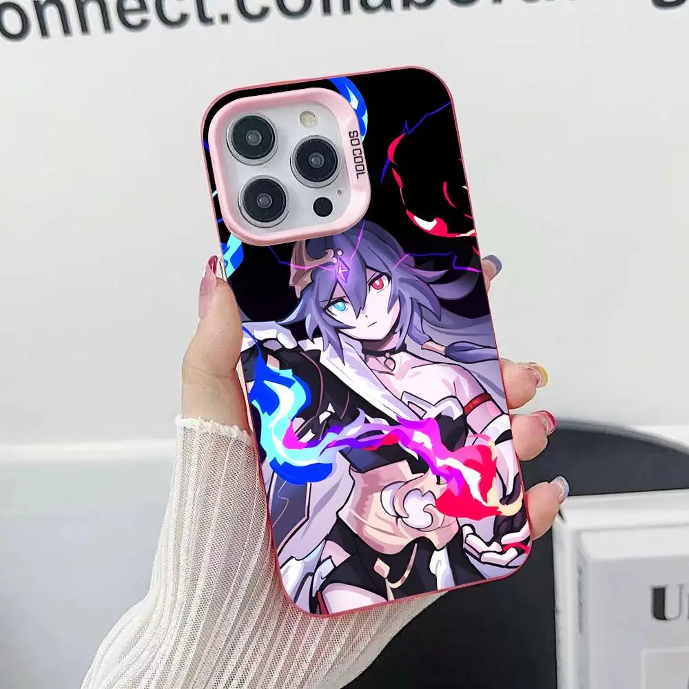 Capa de Celular Translúcida HSR Senti Rosa para iPhone 17 16 15 14 13 12 11 X XR XS Air Pro Max Plus Colorida