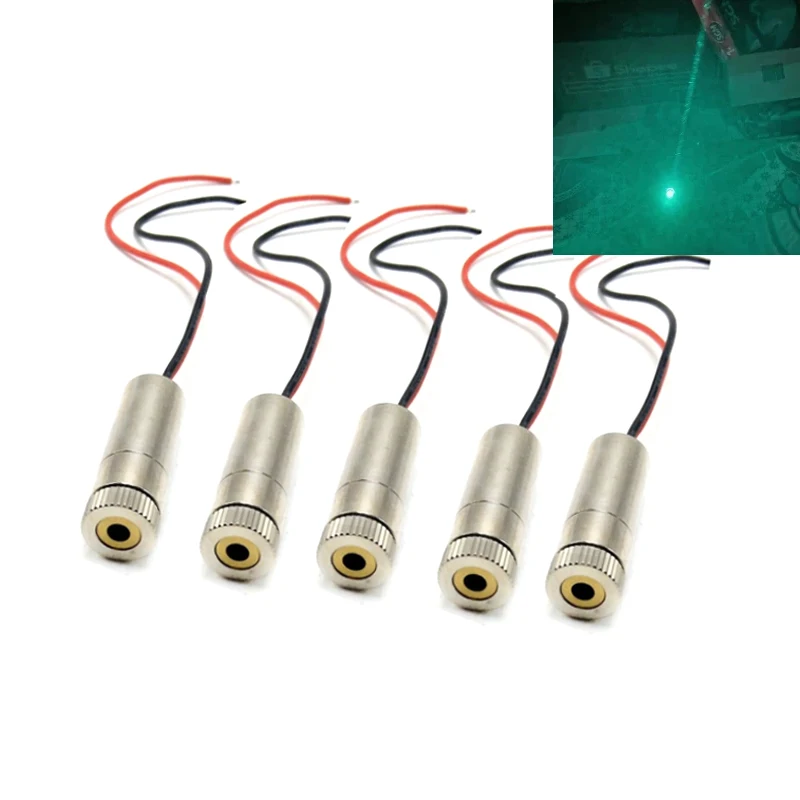 

3pc 5pc Green Laser 505nm 30mW Bright Dot Adjustable Focus Module for Lighting Effects