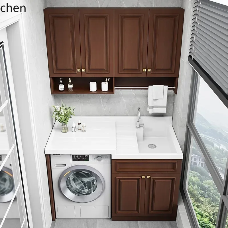 j-4  solid wood washing machine cabinet combination integral washing machine cabinet other corner cutting