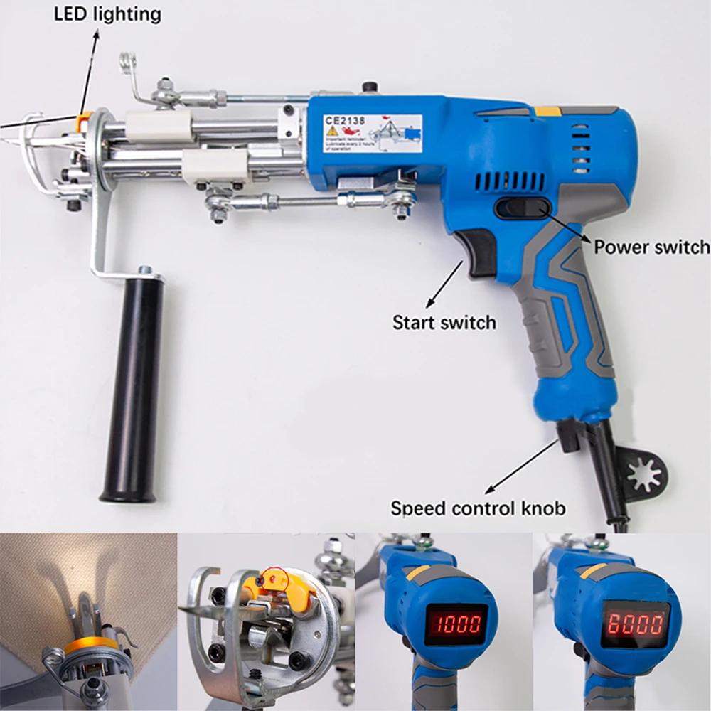 AK 2 In 1 Electric Carpet Tufting Gun Starter Kit Hand Gun Carpet Weaving Machines Loop Pile Cut Pile Customize Rug Gun