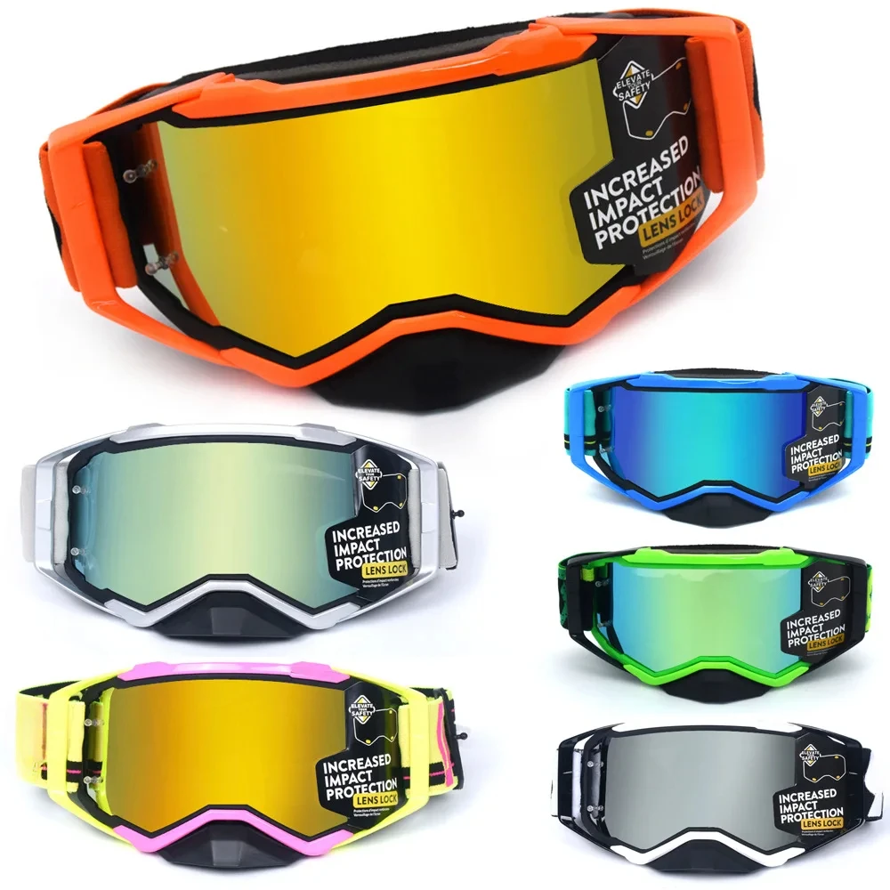 Ensemble de lunettes de moto, lunettes de cyclisme, lentille de motocross, lunettes d\'équitation, lunettes de sport, masque de ski