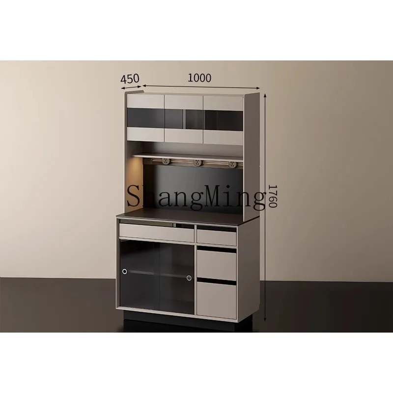 

ZHB solid wood meal wall integrated wine cabinet living room tea cupboard rock slab storage locker G