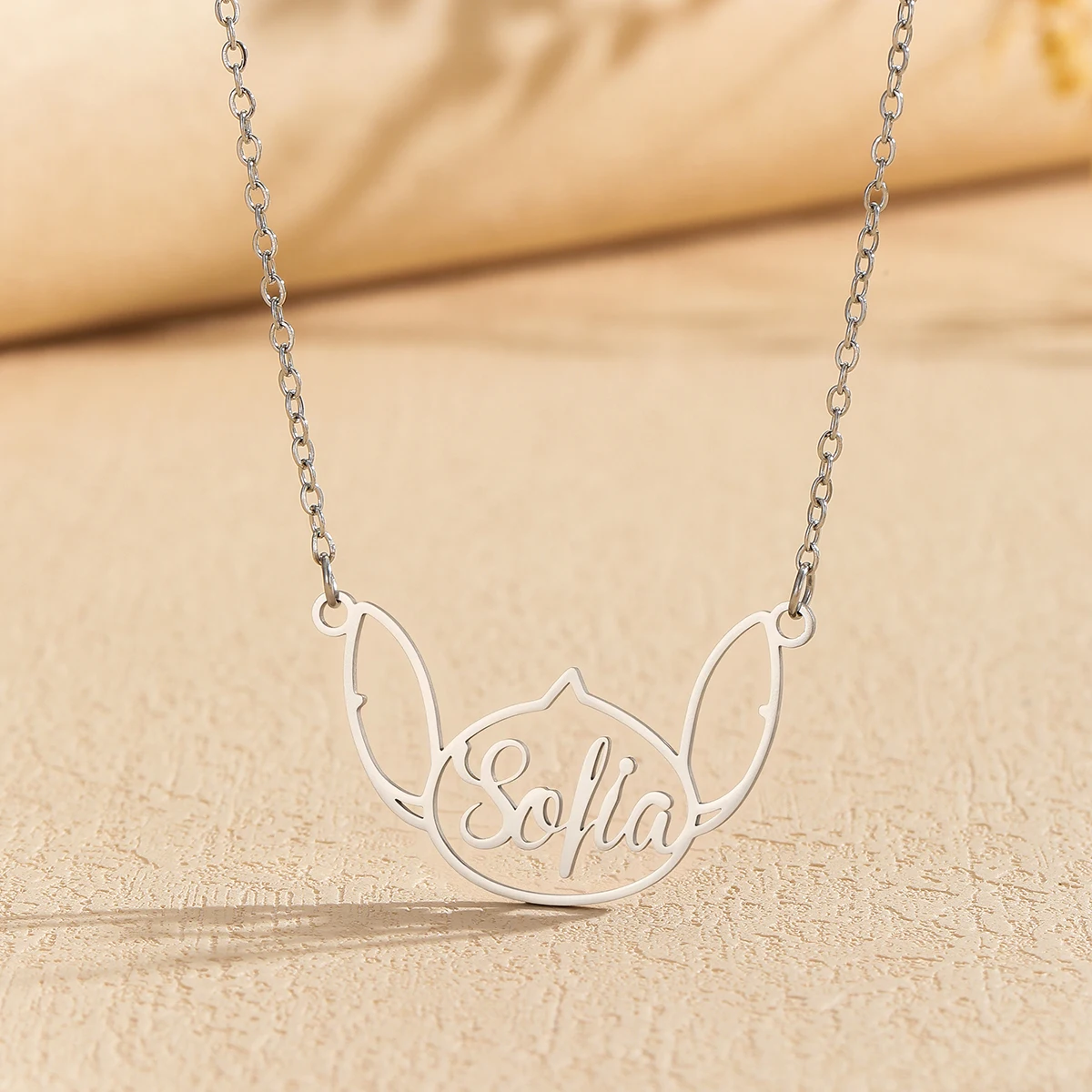 

Custom Name Dog Head Necklace Personalized Cute Pet Pendant Women Men Children Stainless Steel Jewelry Party Gifts