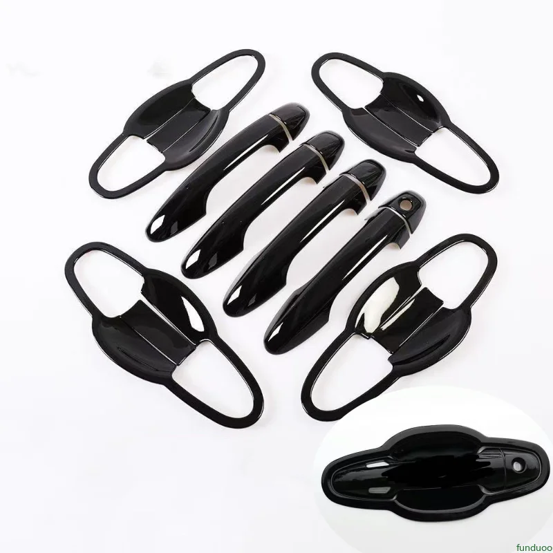 Glossy Black Chrome Car Door Handle Cover Trim Sticker Styling Accessories For Toyota Highlander Kluger/Harrier/Tacoma 2015-2019