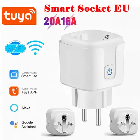 Tuya 스마트 플러그 Zigbee EU 16A/20A 전원 모니터 타이밍 음성 제어 기능이 있는 스마트 소켓은 Alexa Google Home Alice와 함께 작동합니다.