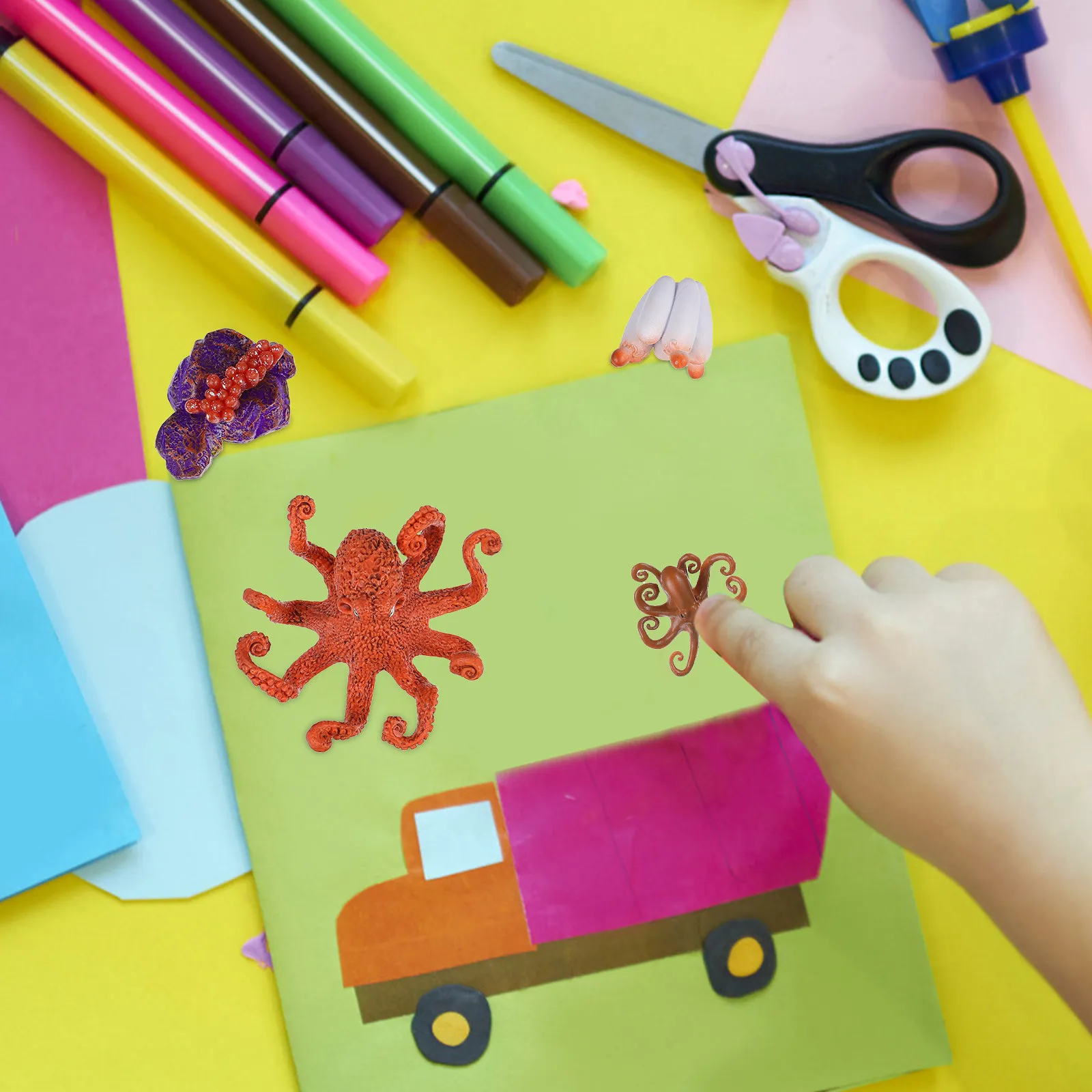 

Набор для изучения жизненного цикла осьминога: реалистичная демонстрационная модель для раннего научного развития детей, инструмент для обучения эволюции животных, для дома