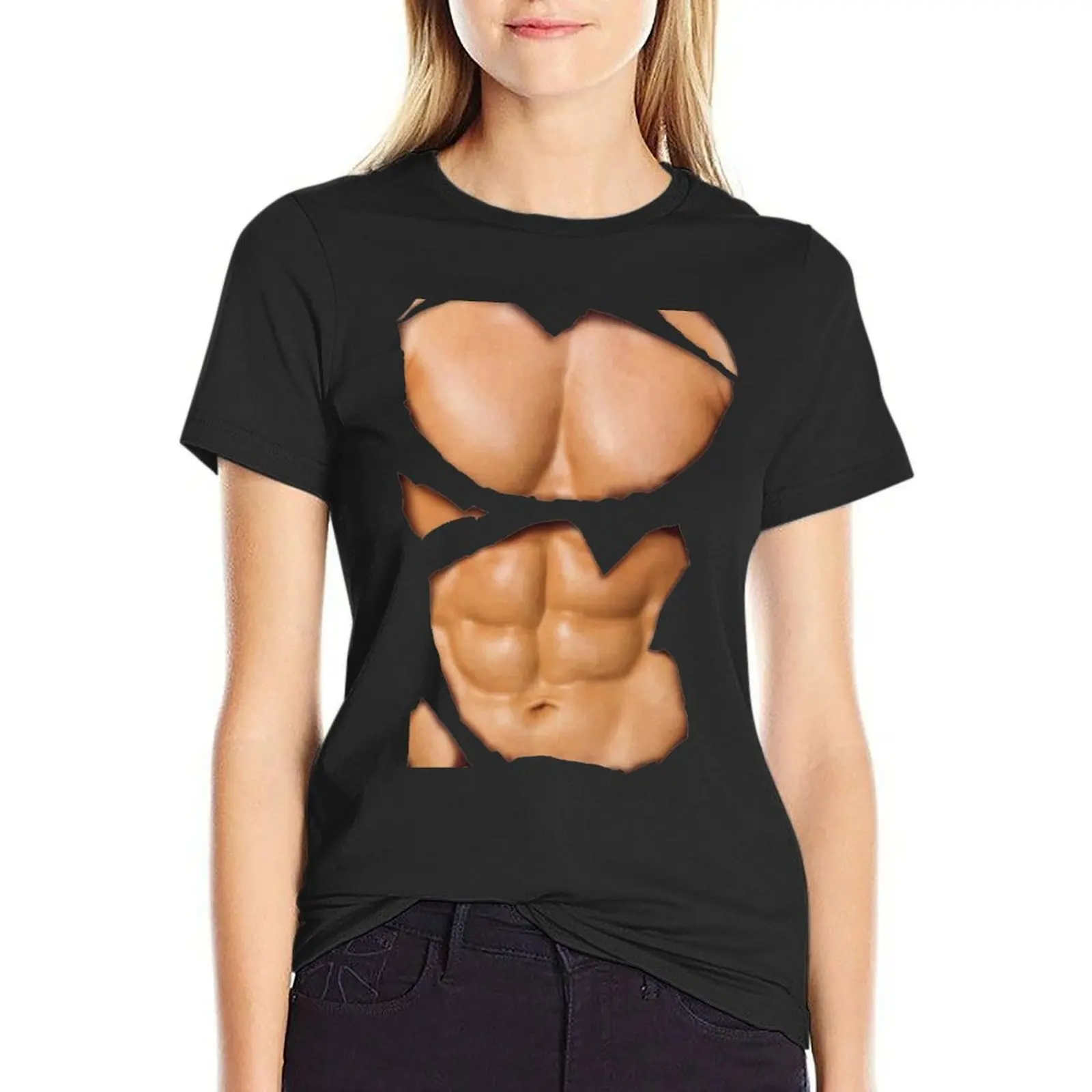 

Fake Male Torso T-Shirt blacks anime clothes for Women