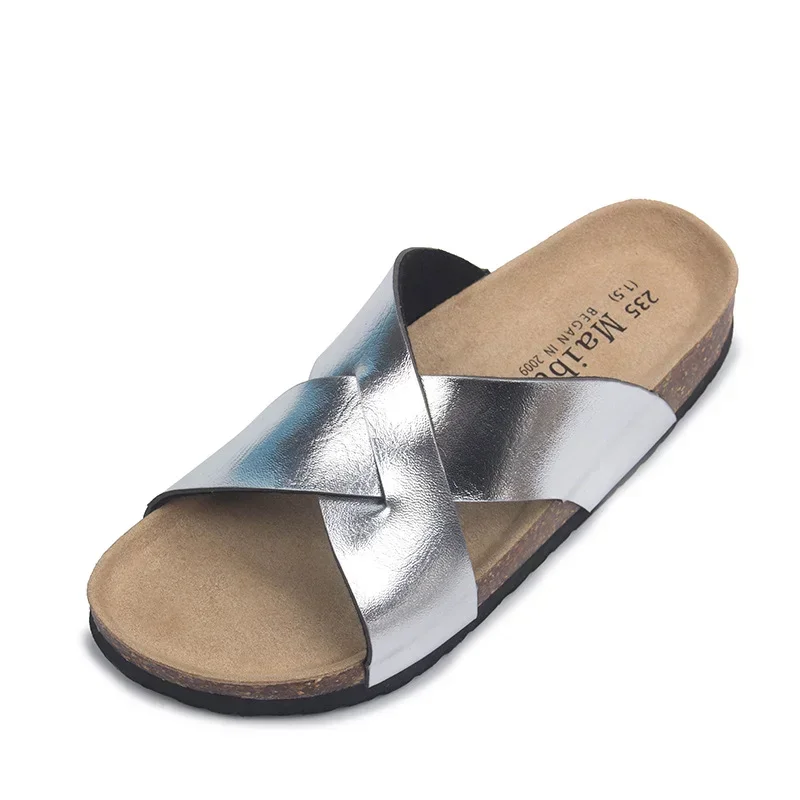 

Buckle Flat Cork Slippers Summer men and women Beach Outdoor Comfortable Casual Beach Slip on Outside Non-slip Slides Flip Flop