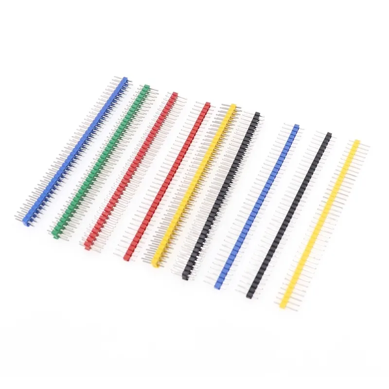 30PCS rame 40 Pin Breakable Pin Header 2.54mm Single Row maschio Header Connector Kit PCB Pin Strip 1*40P 2*40P per Arduino