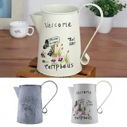 Retro Metal Watering Can Vintage Ornaments Metal Craft Vase Flower Pots for bedroom living room bar Home Decor Garden Supplies