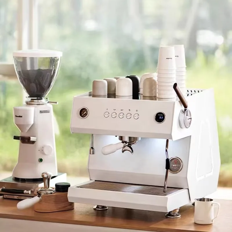 

2024 New Hot Selling Professional White Color Semi-Automatic Control Commercial Coffee Machine Espresso Coffee With Steam Lever
