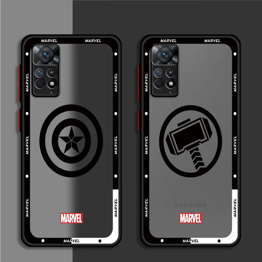 Marvel Hero Logo Phone Case for Redmi Note 9 11 Pro 11S 12S 11T 9S 10 Pro 8T 8 7 10S 12 13 Pro 13 Pro Plus Soft Bumper Cover