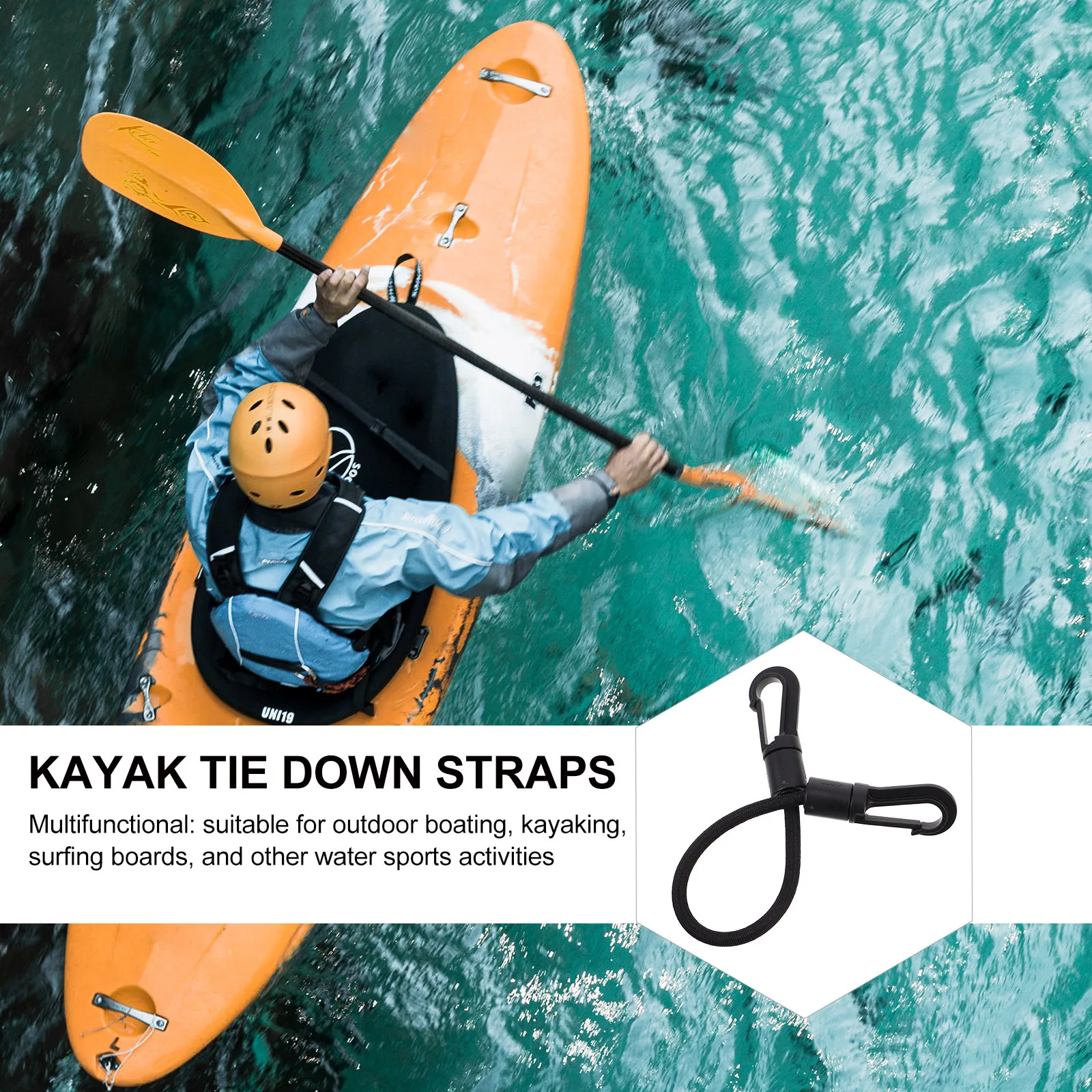

5Pcs Kayak Bungee Cord Bands Elastic Rope Hooks Outdoor Tie Down Straps Camping Hiking Gear Set Portable Multi-Use