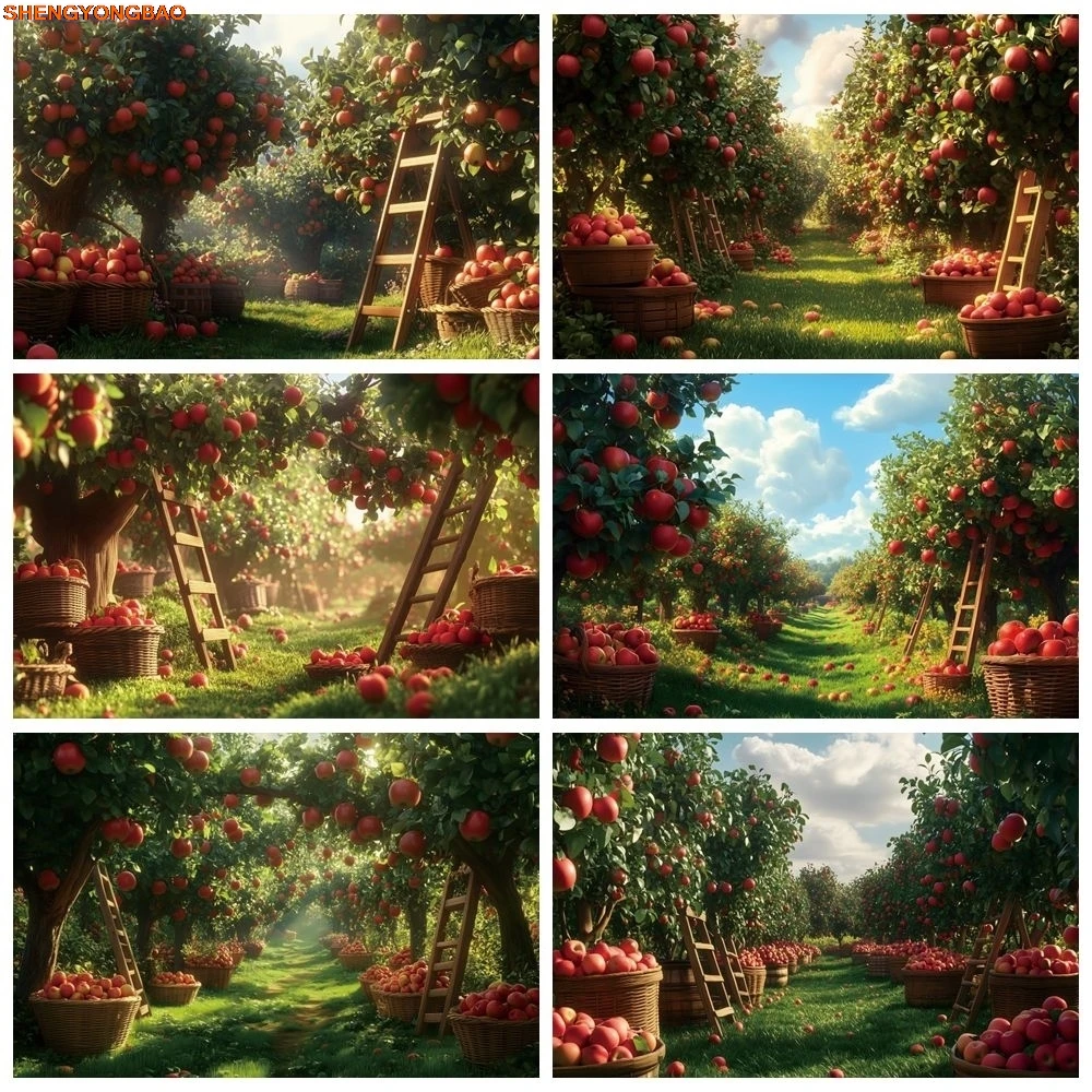 

Fruit Apple Orchard Backdrop Harvest Baby Shower Kids Adult Birthday Party Artistic Portrait Photography Background Decor Banner