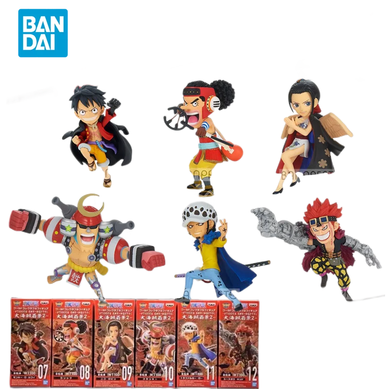 Bandai Original One Piece Anime Figure WCF WT100 VOL2 Luffy Usopp Action Figure Toys for Kids Gift Collectible Model Ornaments