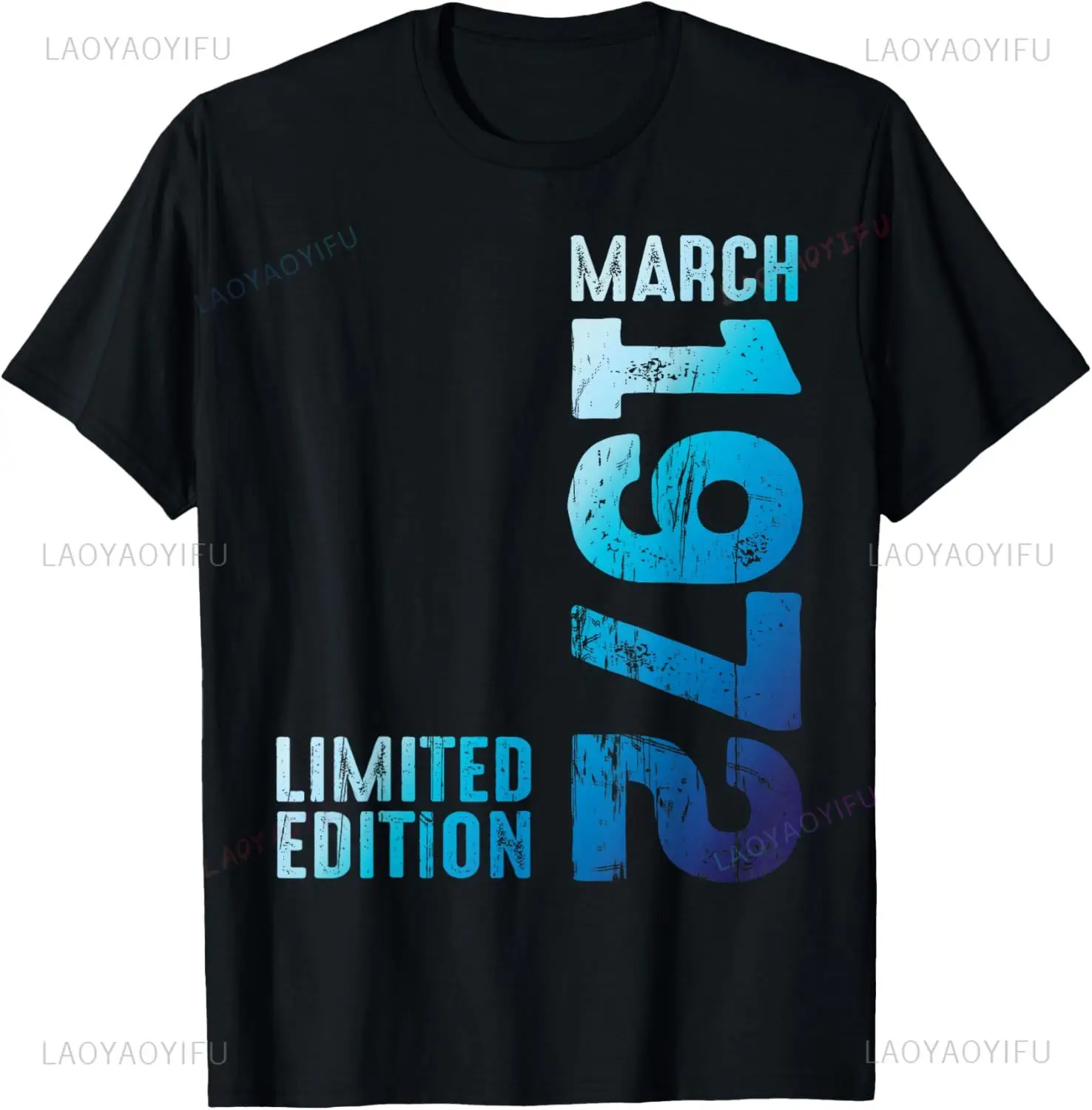 1972 طبعة محدودة 53th عيد ميلاد ولد 1972 للجنسين الرقبة تي شيرتات قصيرة الاكمام ملابس شخصية غير رسمية قمصان الشارع الشهير #1