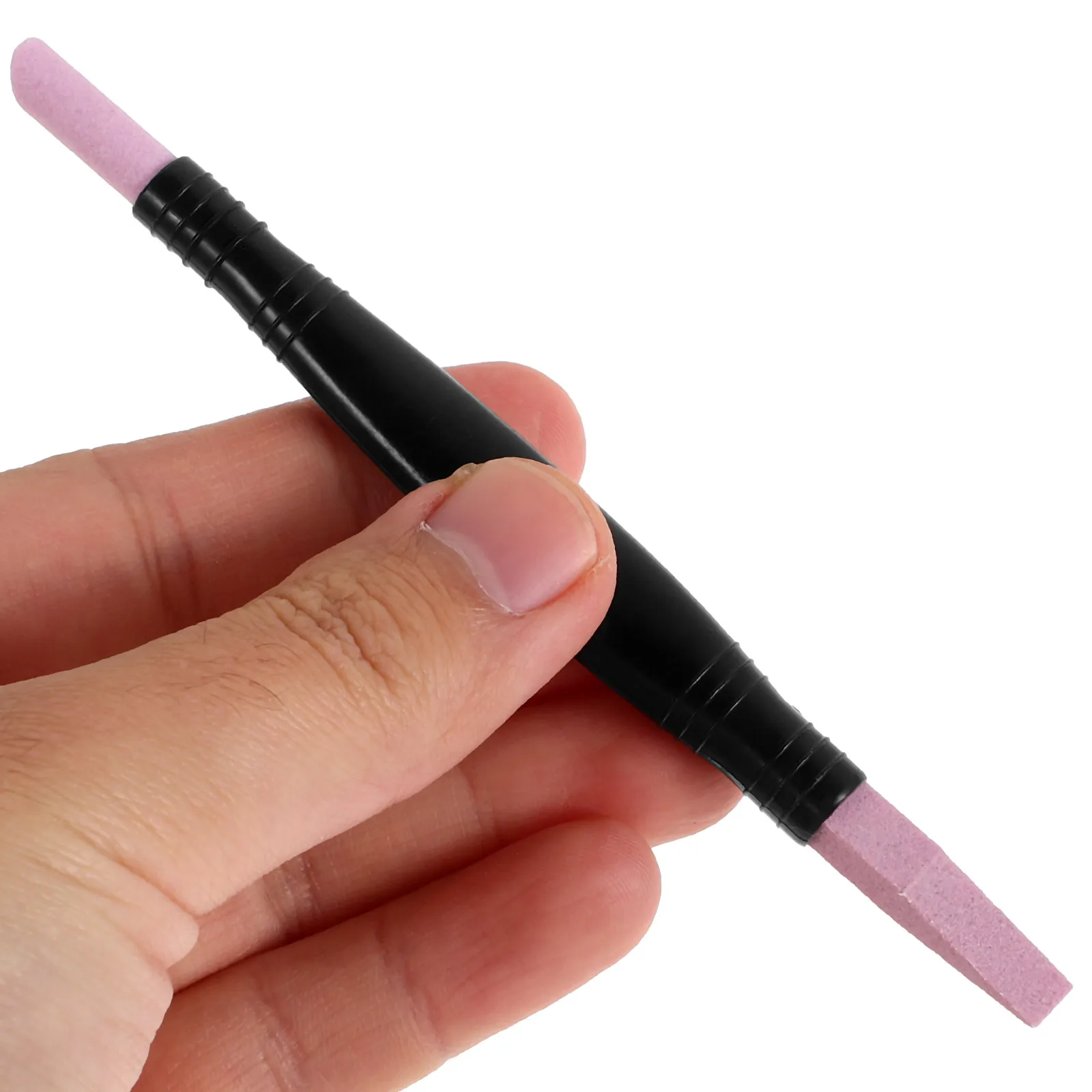 6 قطعة المزدوج رئيس مسمار الرملي القلم مانيكير ملحق مزيل الجلد الميت مسمار طحن تلميع القلم الجلد الميت إزالة أداة محمولة #3