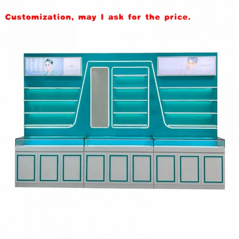 custom.Fantastic Glasses Display Cabinet Wooden Display Stand Rack Shelves Eyeglasses Chain Store