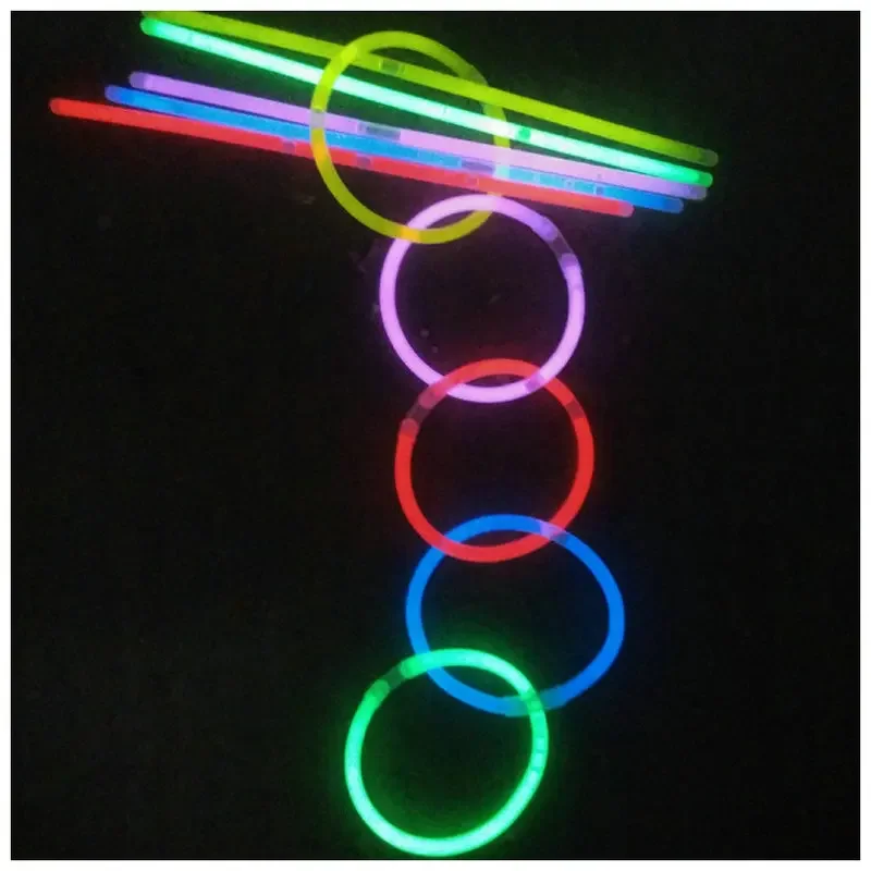 Super brilhante pulseira fluorescente, luminescente luz fria vara, colorido, festa brinquedo, 5*200mm